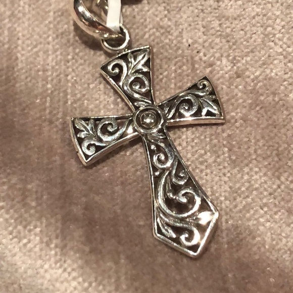 925 Sterling Silver Fancy Scroll Cross NWTS - Picture 7 of 7
